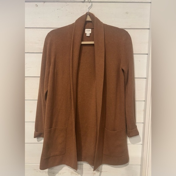 J.Crew Open Front Brown Tunic
Sweater Blazer Cardigan Women's
XS 100% Cotton - Picture 10 of 11